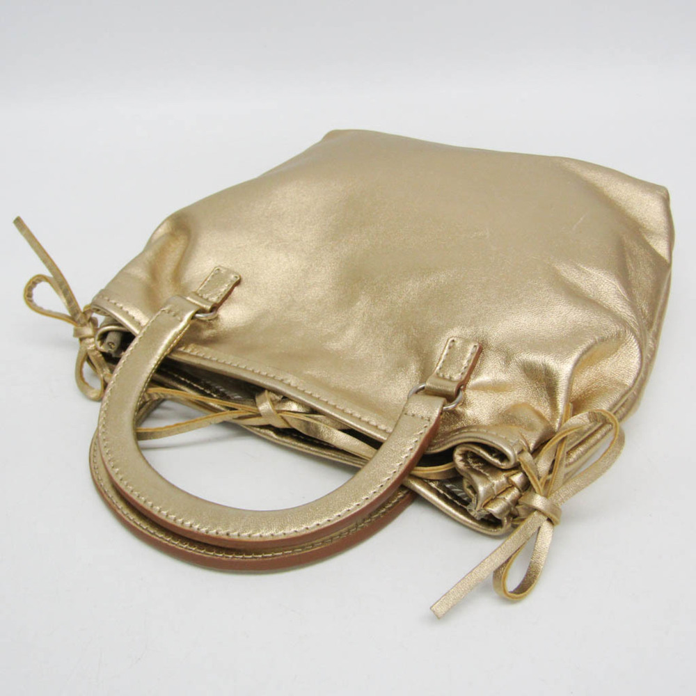 PRADA Gold Leather Shoulder Bag - Picture 7 of 14